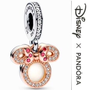 NWOT Pandora x Disney Minnie Mouse Silhouette Double Dangle Charm 782615C01